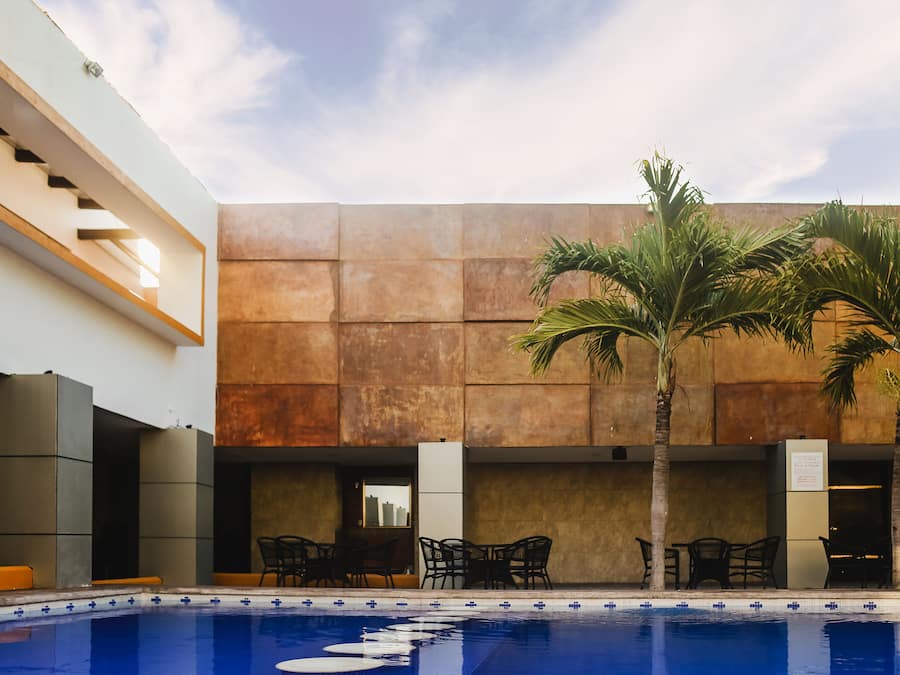 Outdoor pool, open 10:00 AM to 9:00 PM, sun loungers