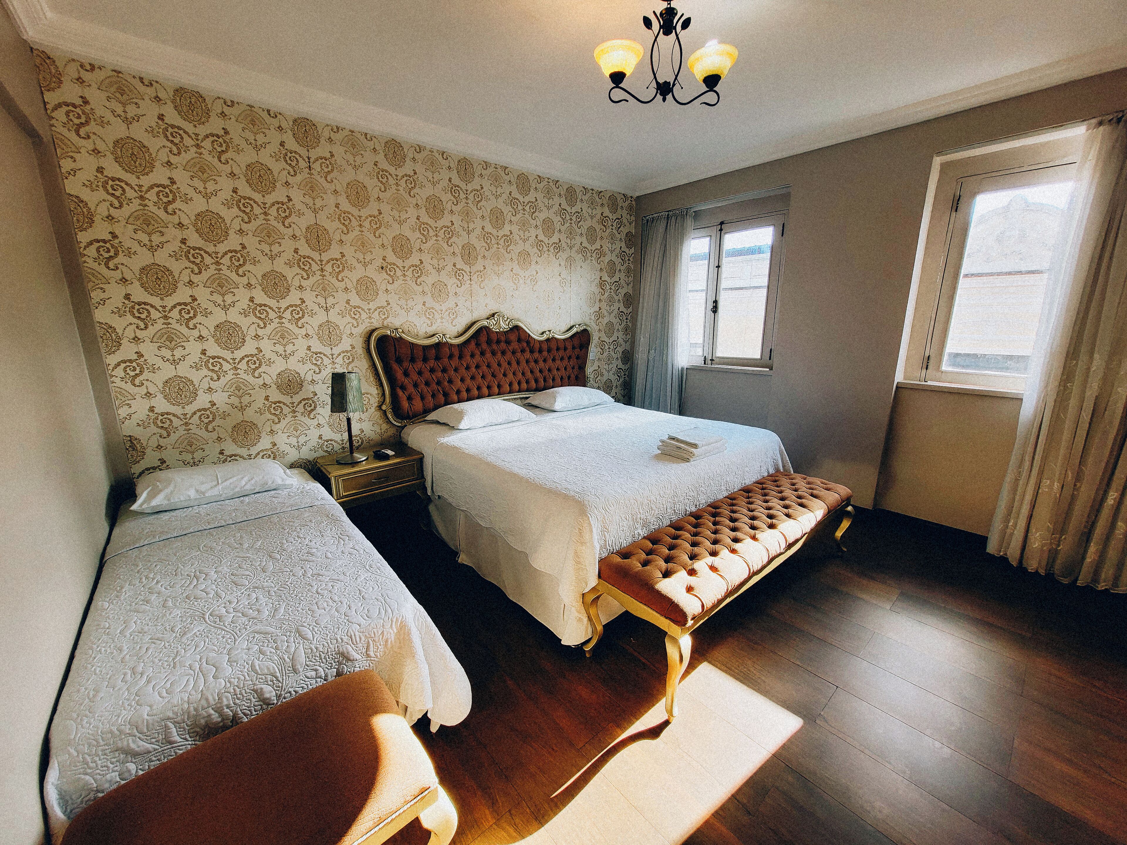 1 bedroom, desk, blackout curtains, iron/ironing board