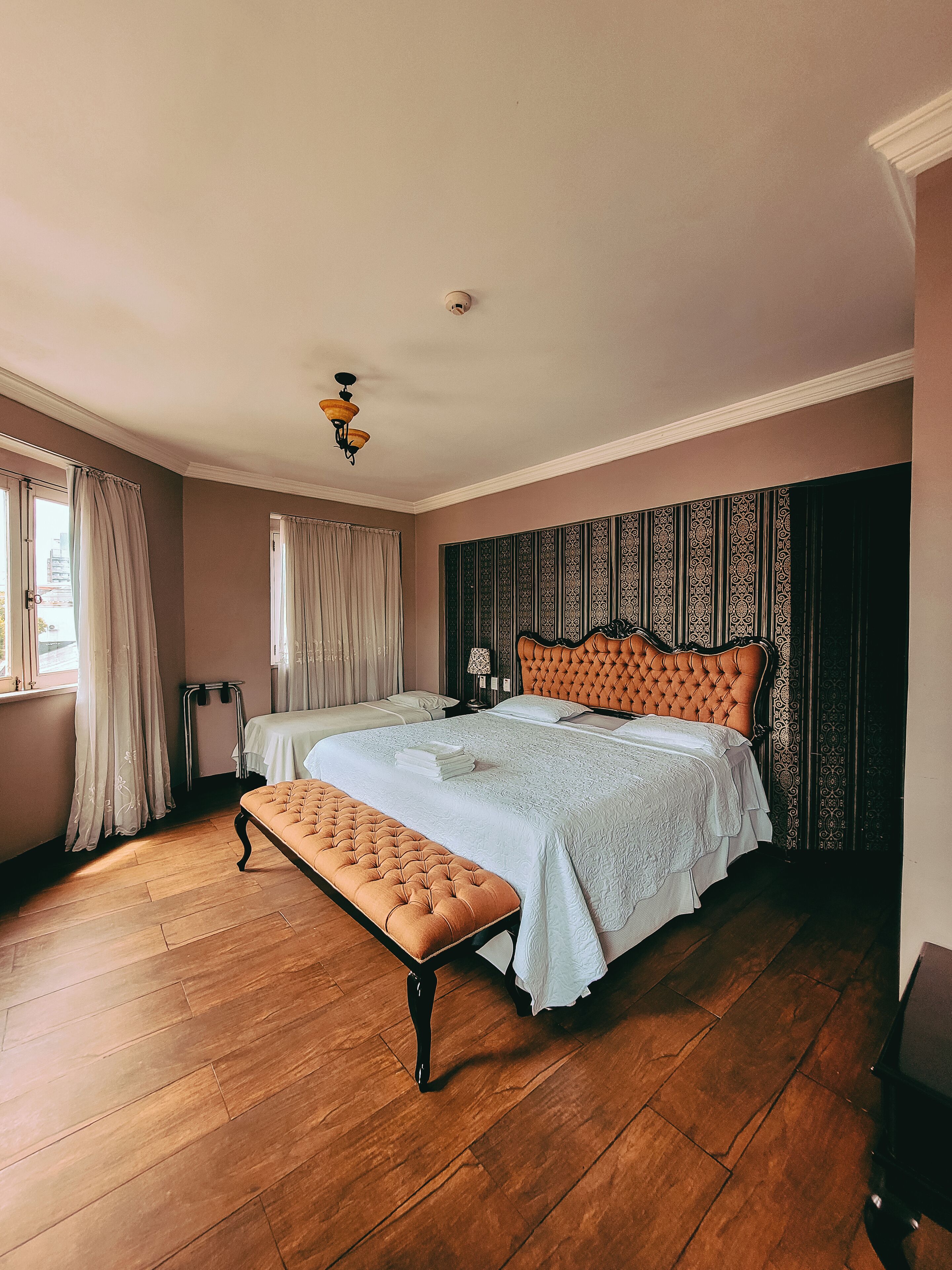 1 bedroom, desk, blackout curtains, iron/ironing board