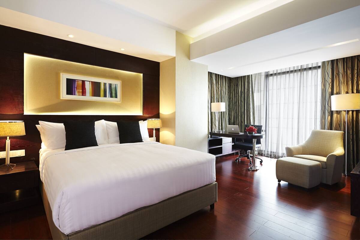 1 chambre, literie de qualité supérieure, couette en duvet d'oie