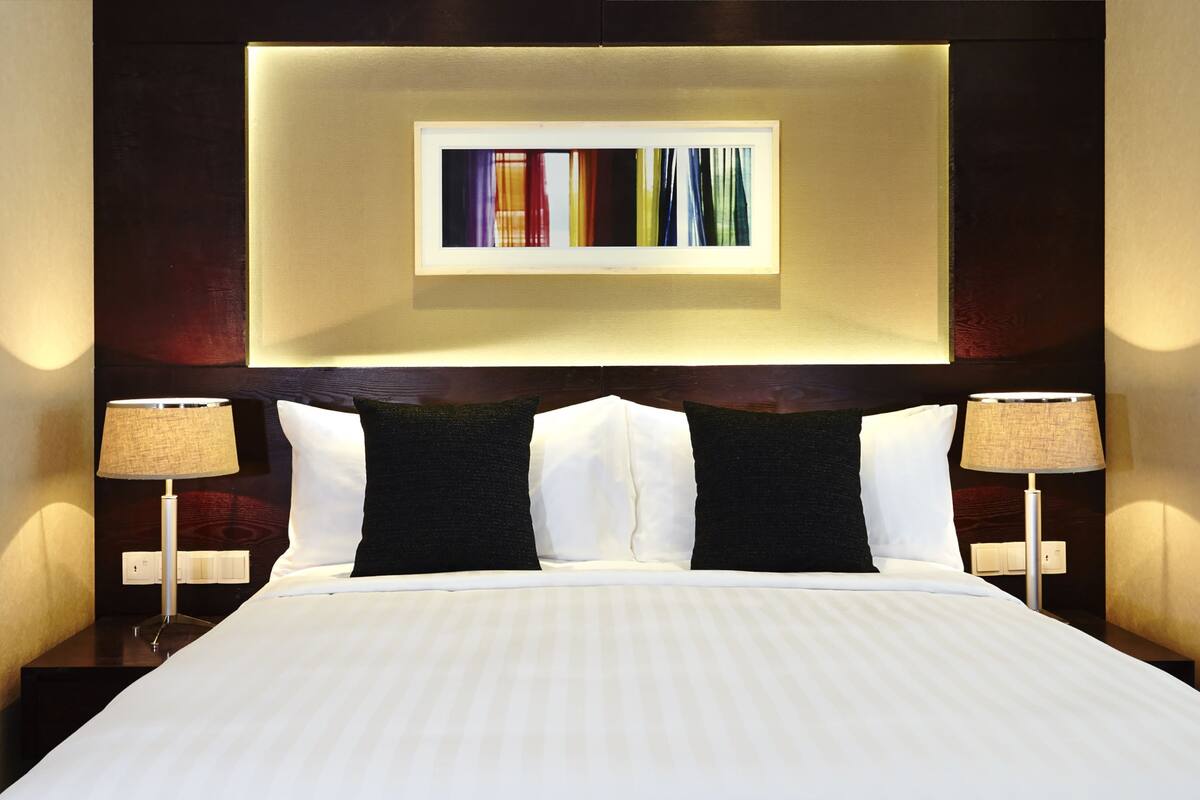 1 chambre, literie de qualité supérieure, couette en duvet d'oie