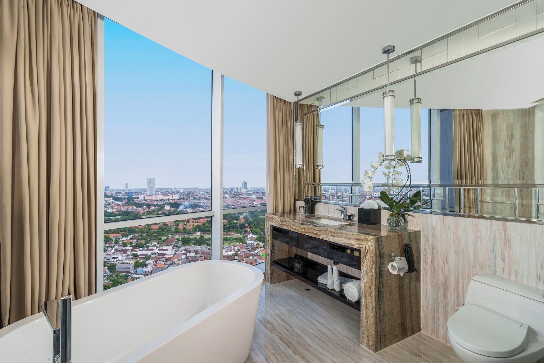 free toiletries, hair dryer, bathrobes, slippers