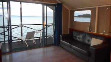 Waterfront Eco Hut | Soundproofing, iron/ironing board, bed sheets