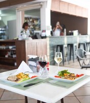 Breakfast, lunch, dinner served; international cuisine 