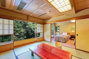 Japanese Western Room  | In-room safe, blackout curtains, free WiFi, bed sheets - Hakone Yumoto Hotel (Hakone)