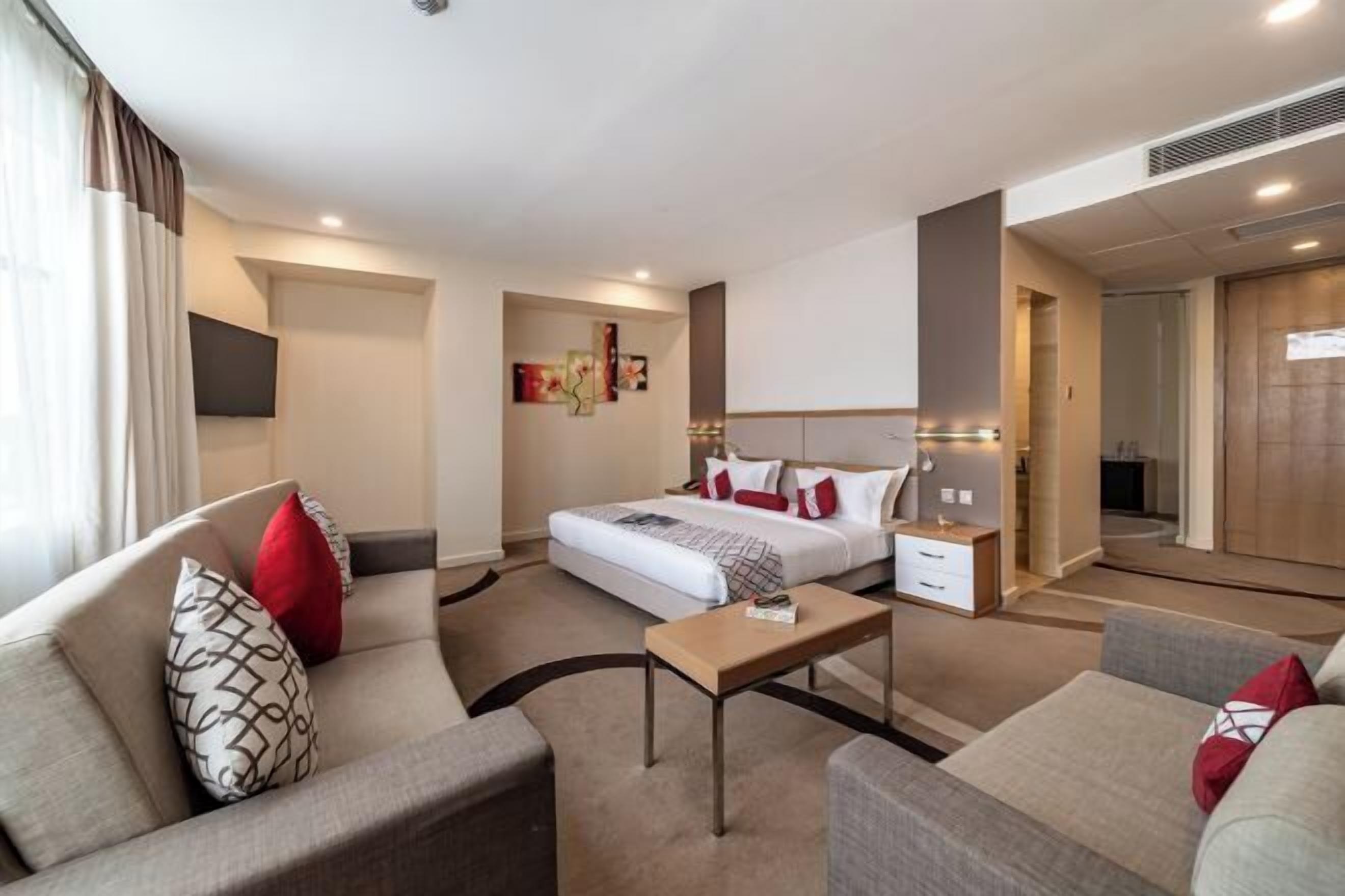 Minibar, in-room safe, desk, blackout curtains