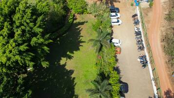 On the beach, sun-loungers