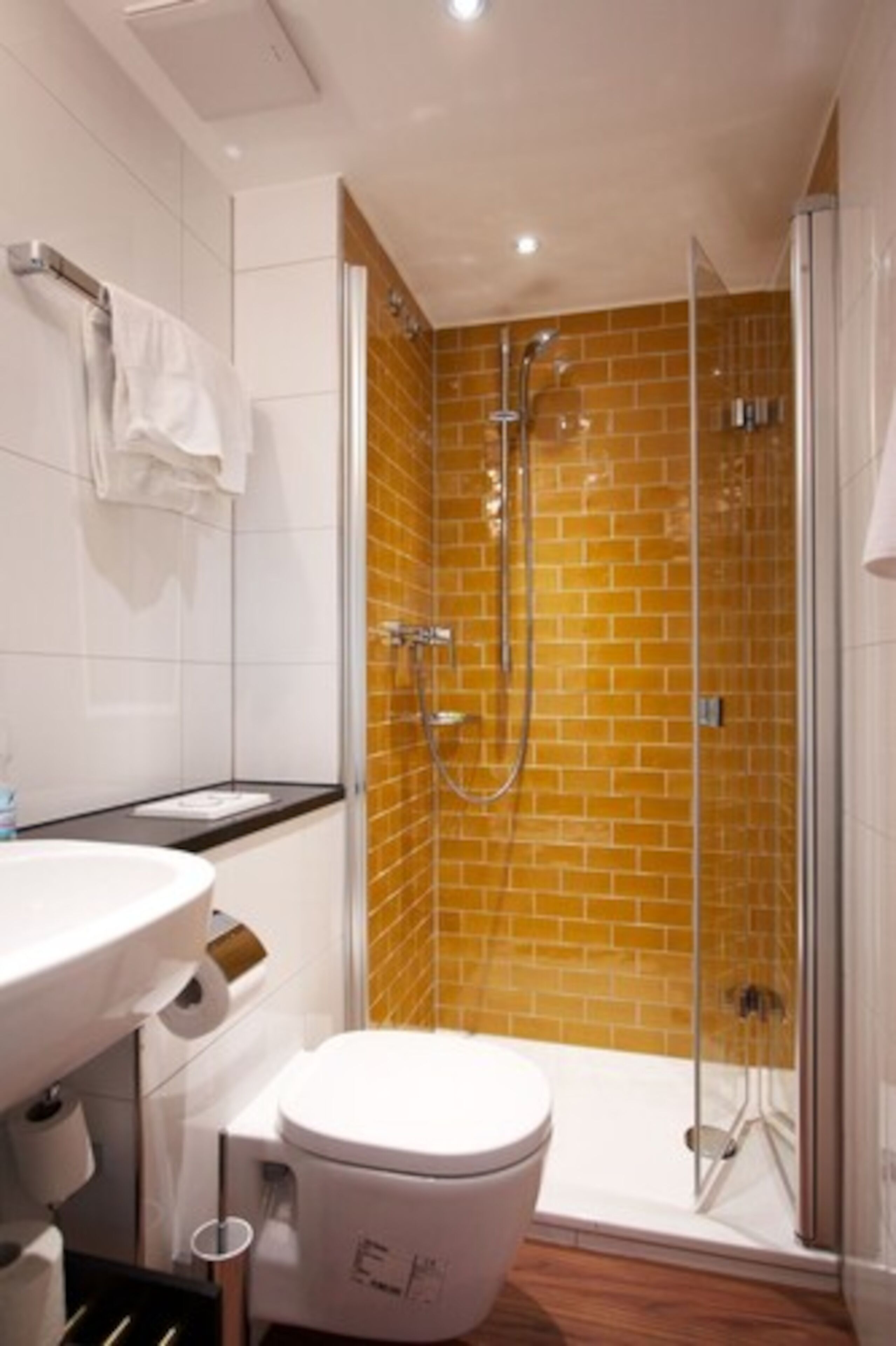 economy double room | bathroom | shower, hair dryer, towels