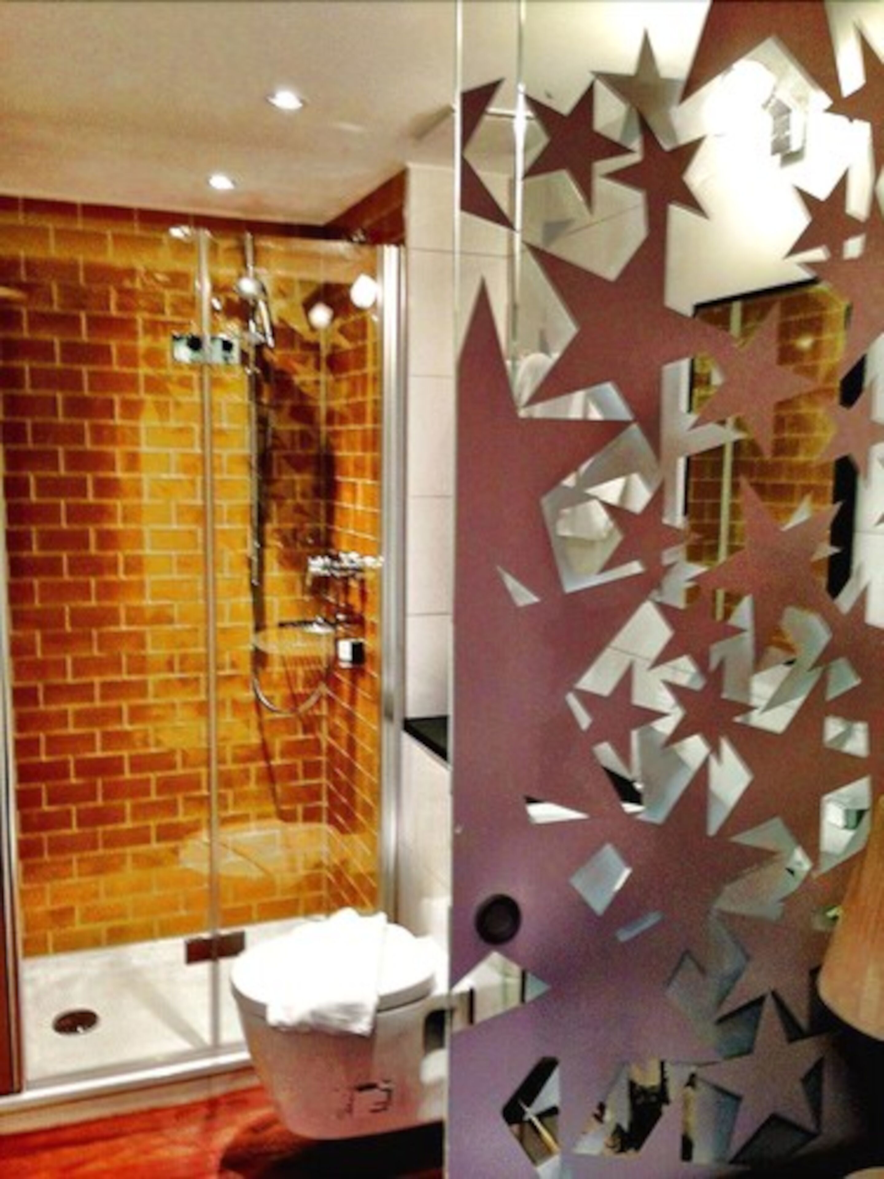 economy double room | bathroom | shower, hair dryer, towels