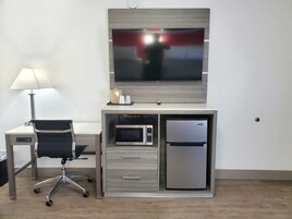 Desk, free WiFi, bed sheets