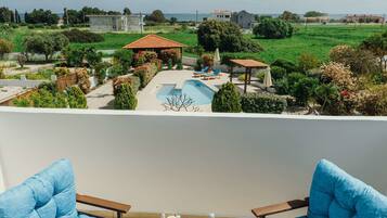 Villa de lujo, 2 habitaciones, piscina privada, vistas al mar | Terraza o patio
