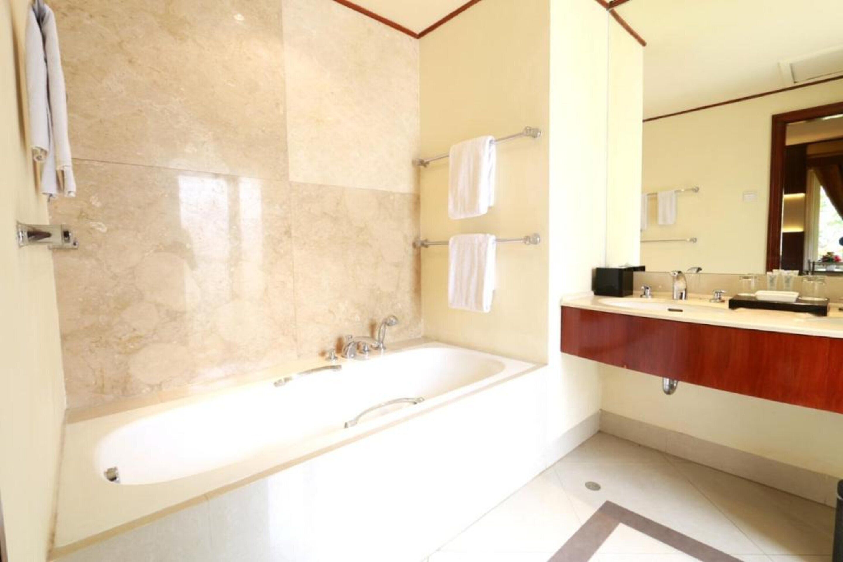 hair dryer, slippers, towels