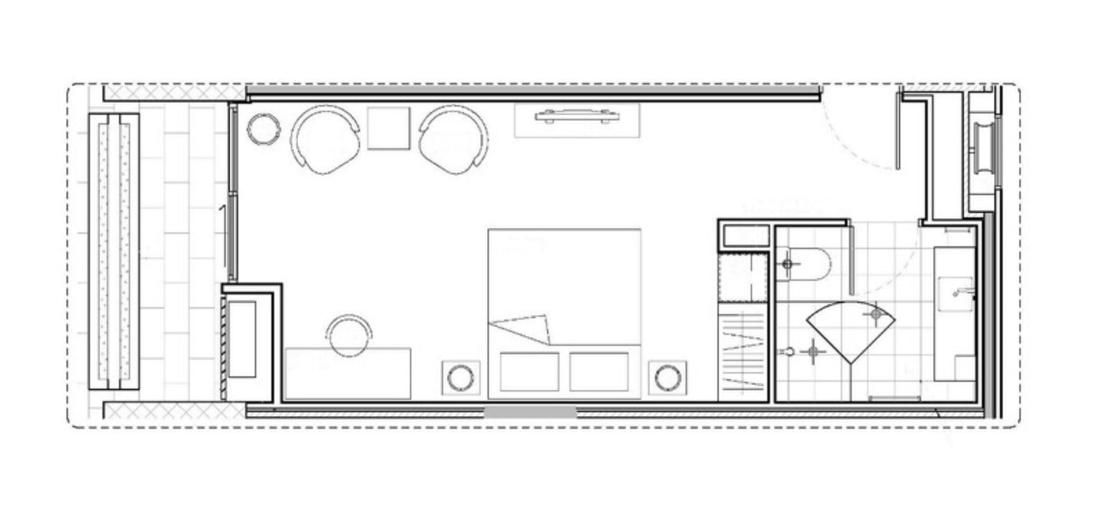 superior king room balcony | floor plan