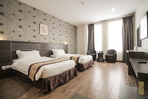 Quarto luxo, 2 camas de solteiro | Camas Select Comfort, cofres nos quartos, quartos à prova de som