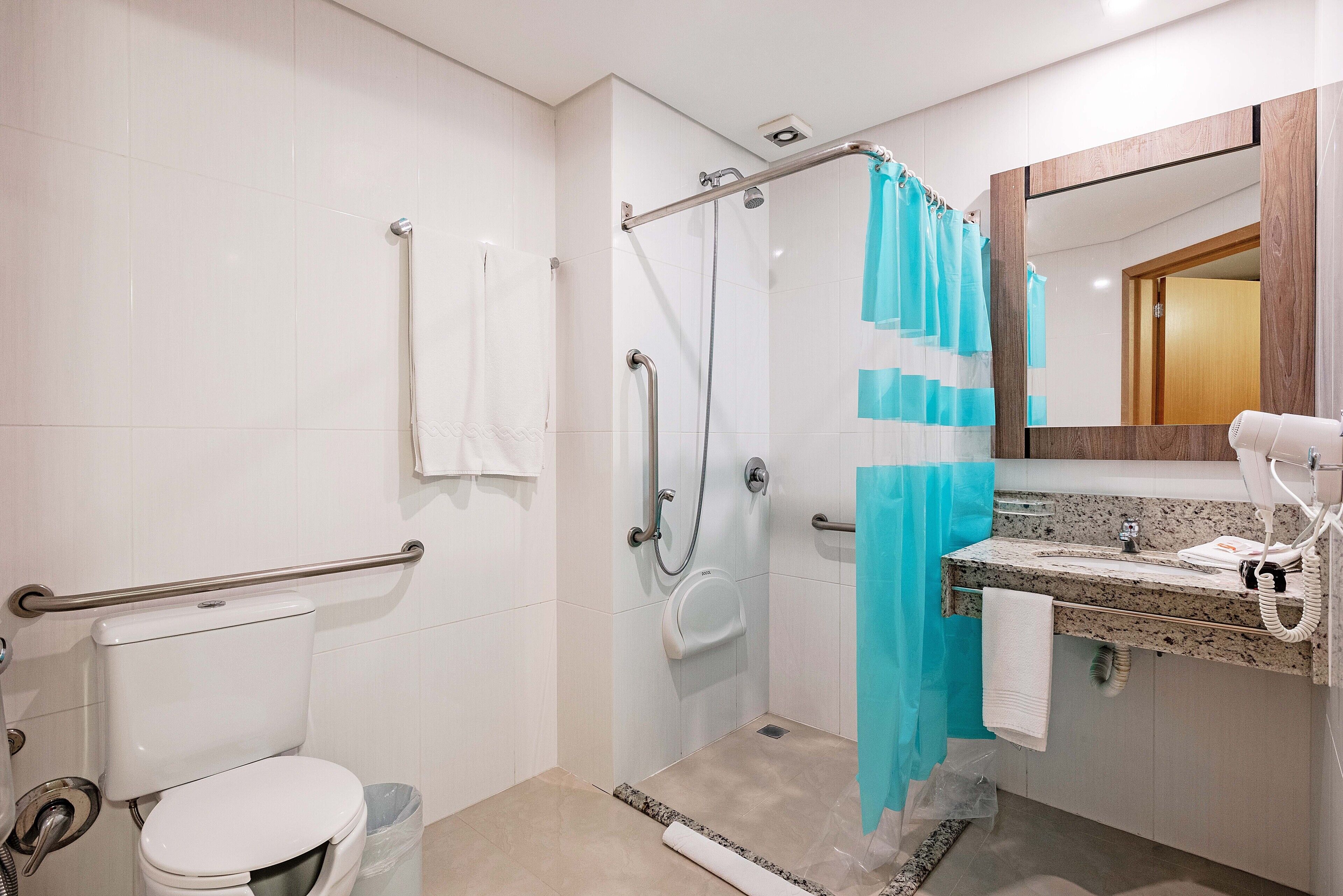 standard room, accessible | bathroom | shower, free toiletries, hair dryer, towels