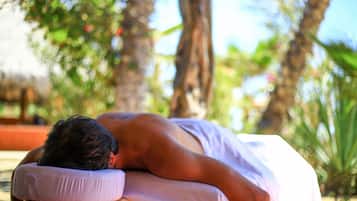 Massagens musculares profundas, massagens na praia, massagens