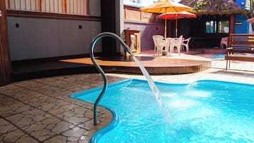 2 indoor pools, open 10:00 AM to 10:00 PM, pool loungers