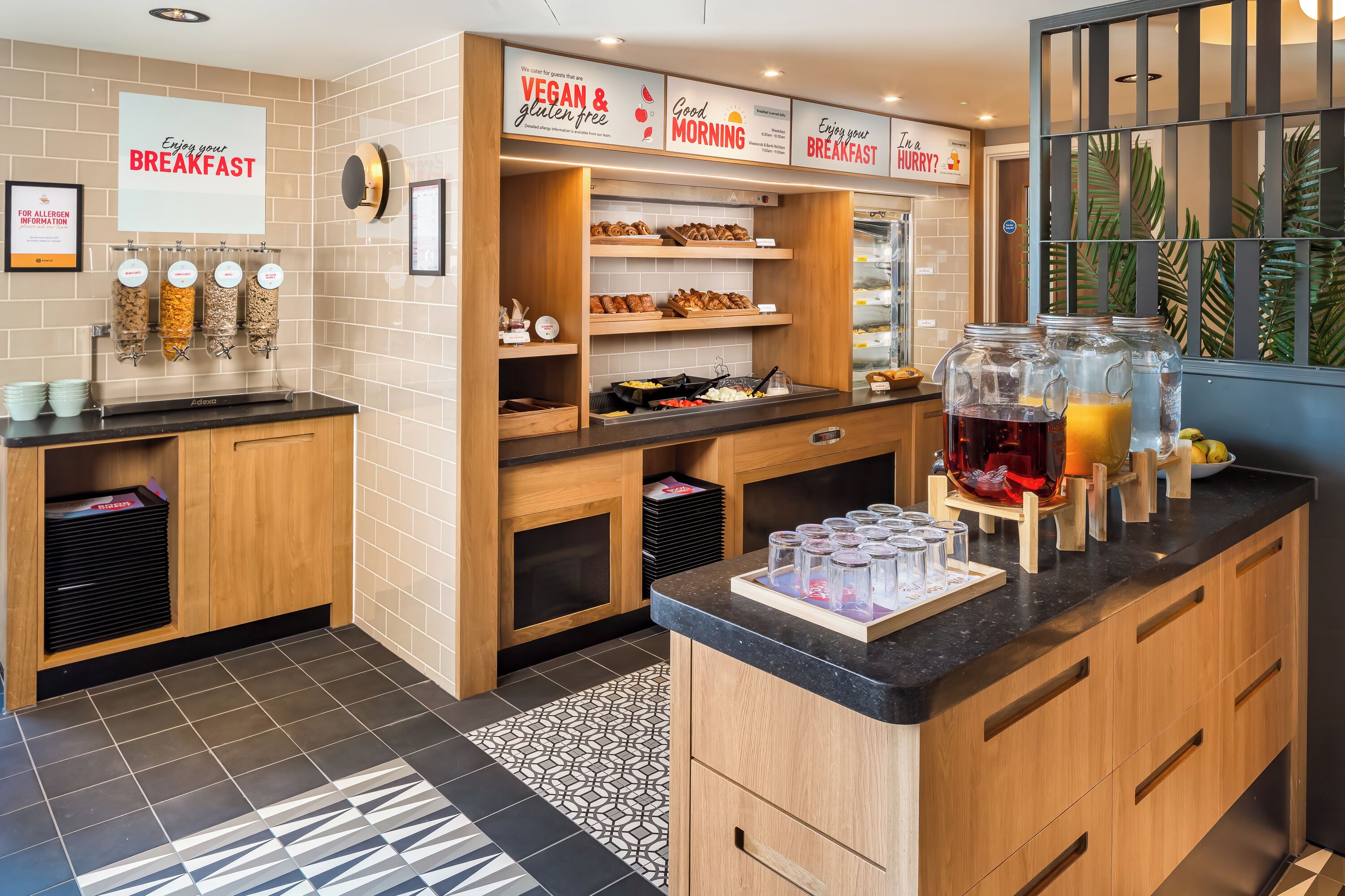 daily continental breakfast (gbp 13 per person)