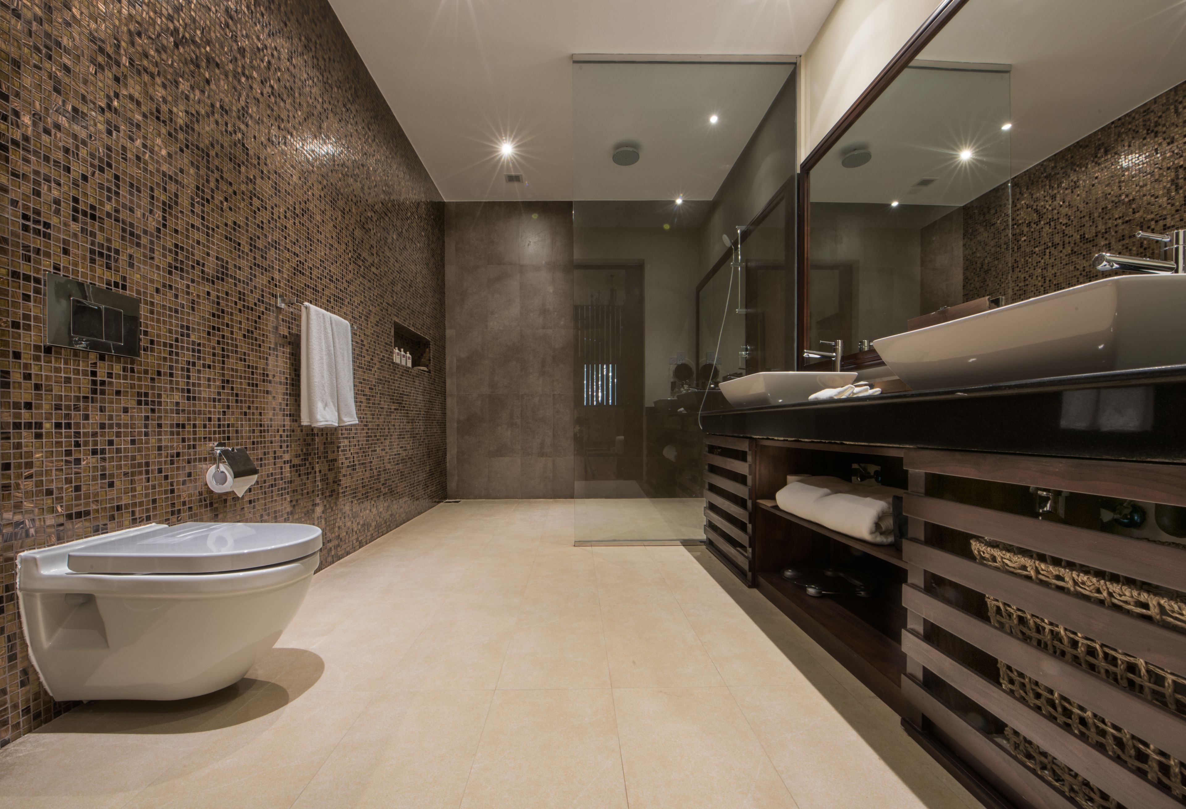 suite | bathroom | hydromassage showerhead, free toiletries, hair dryer, dressing gowns