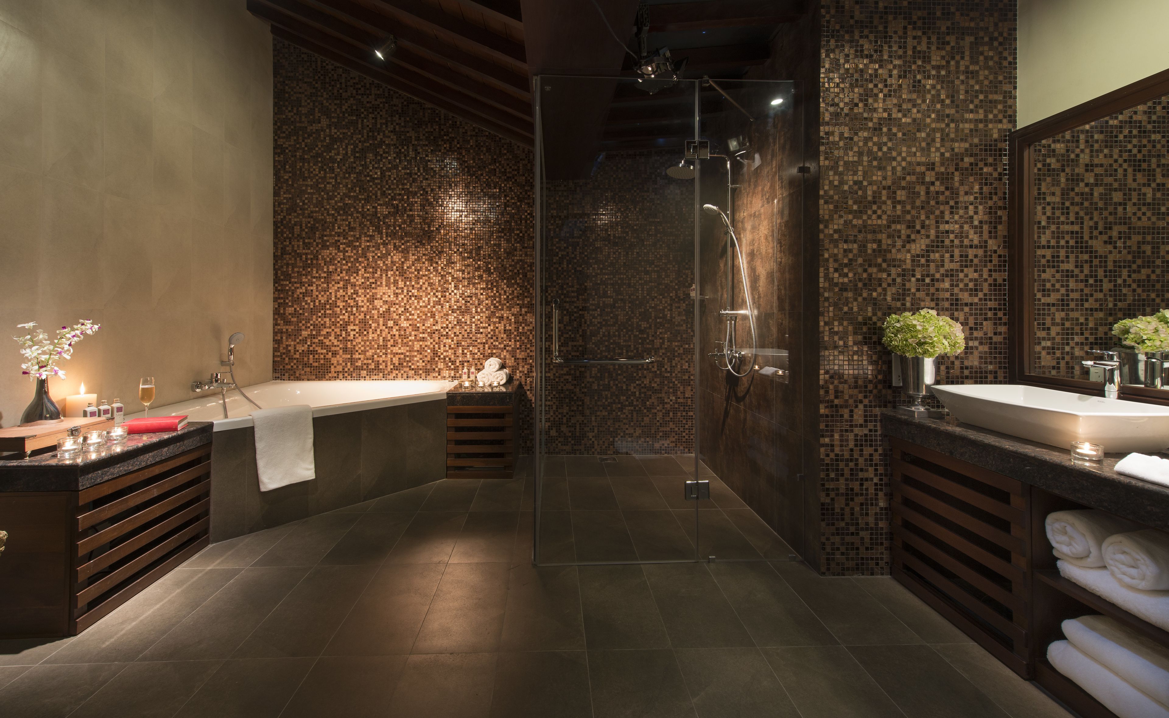 residence suite	 | bathroom | hydromassage showerhead, free toiletries, hair dryer, dressing gowns