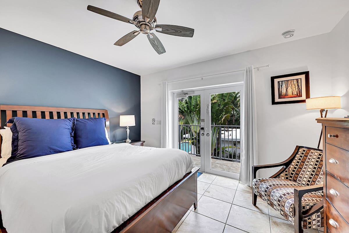 Second Floor Pool View - Queen (A3) | Egyptian cotton sheets, premium bedding, in-room safe, laptop workspace