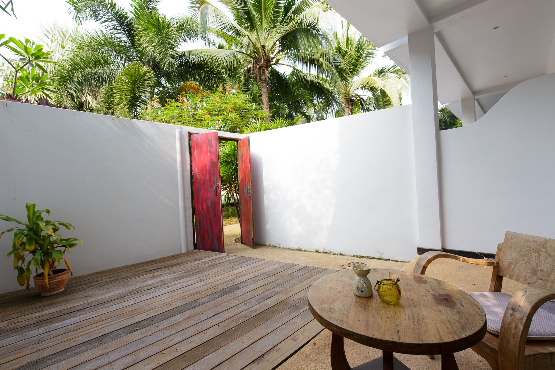 standard double or twin room, terrace, garden area | terrace/patio