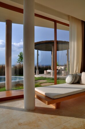 sala pool villa | Living area | Smart TV, DVD player