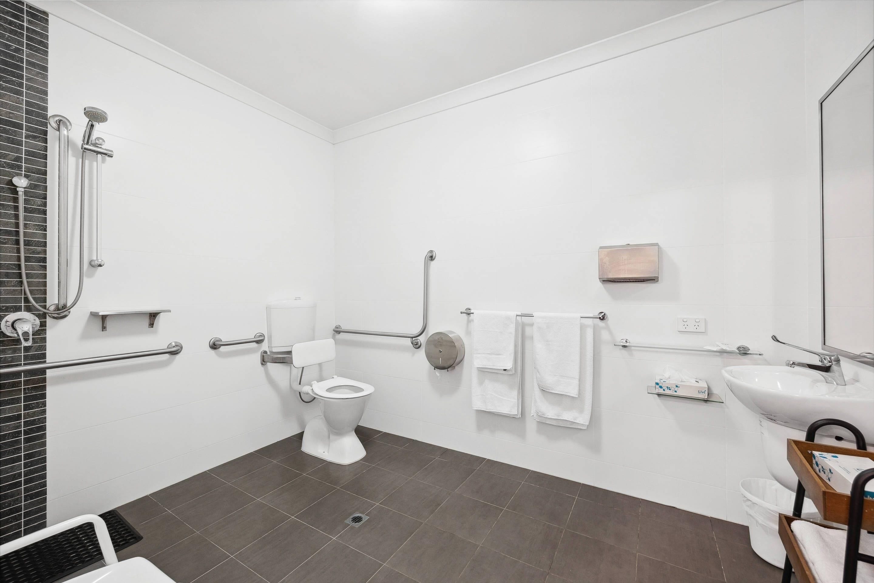 wheelchair accessible room, 1 queen bed | premium bedding, in-room safe, desk, iron/ironing board