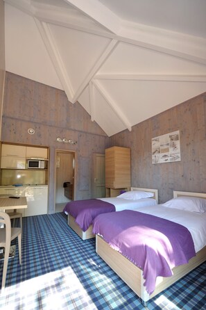 Apartment | Schreibtisch, Verdunkelungsvorhänge, Bügeleisen/Bügelbrett