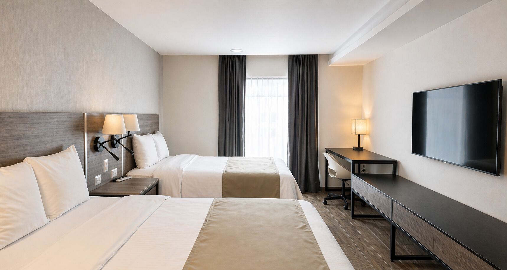 ห้องสแตนดาร์ดดับเบิล | ผ้านวมขนเป็ด, ตู้นิรภัยในห้องพัก, ตกแต่งพิเศษโดยเฉพาะ, โต๊ะทำงาน