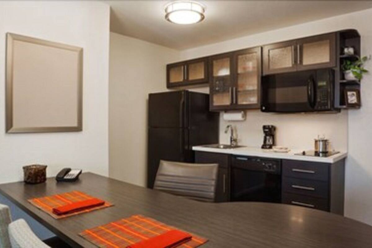 fridge, microwave, dishwasher, coffee/tea maker