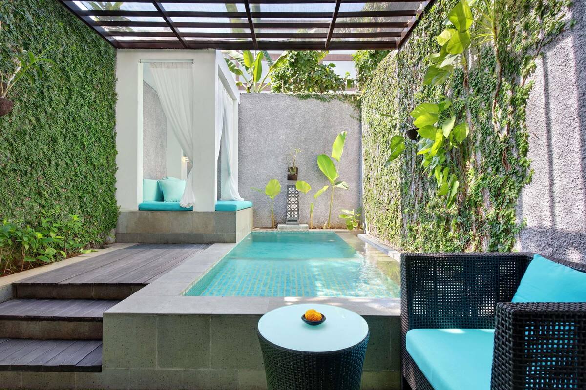 デラックス ルーム ダブルベッド 1 台 (Plunge Pool) | 高級寝具、ミニバー、セーフティボックス (室内)、デスク