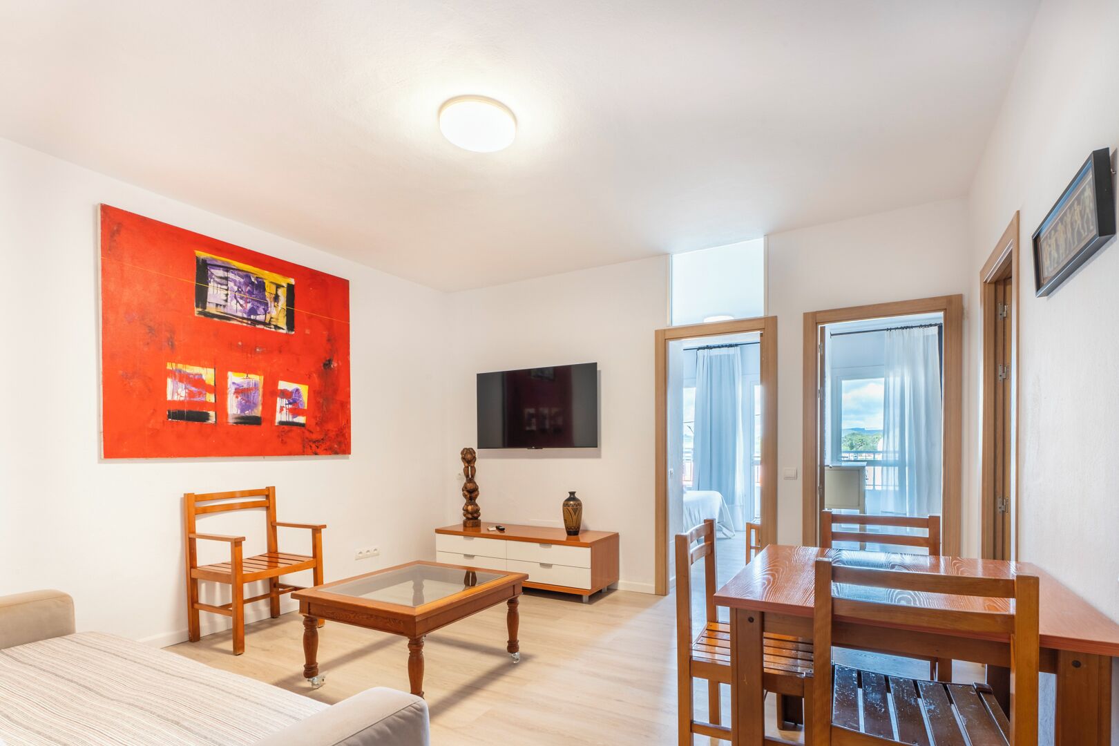 apartment, 2 bedrooms, terrace | living area | 55-inch led tv with satellite channels, tv