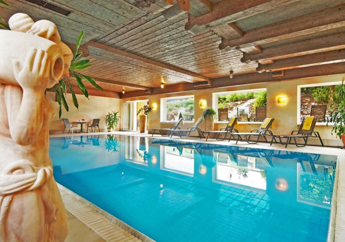 indoor pool, pool loungers