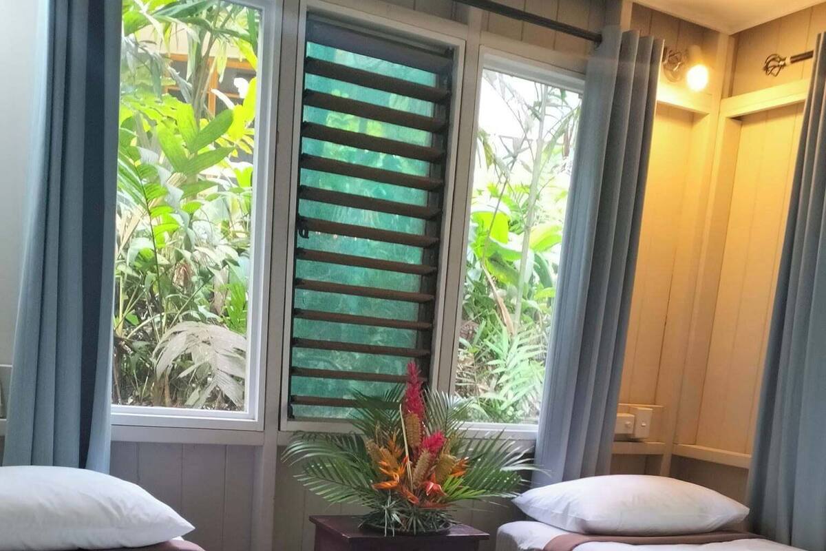 Two Bedroom Rainforest View Bure - Aircon | In-room safe, bed sheets