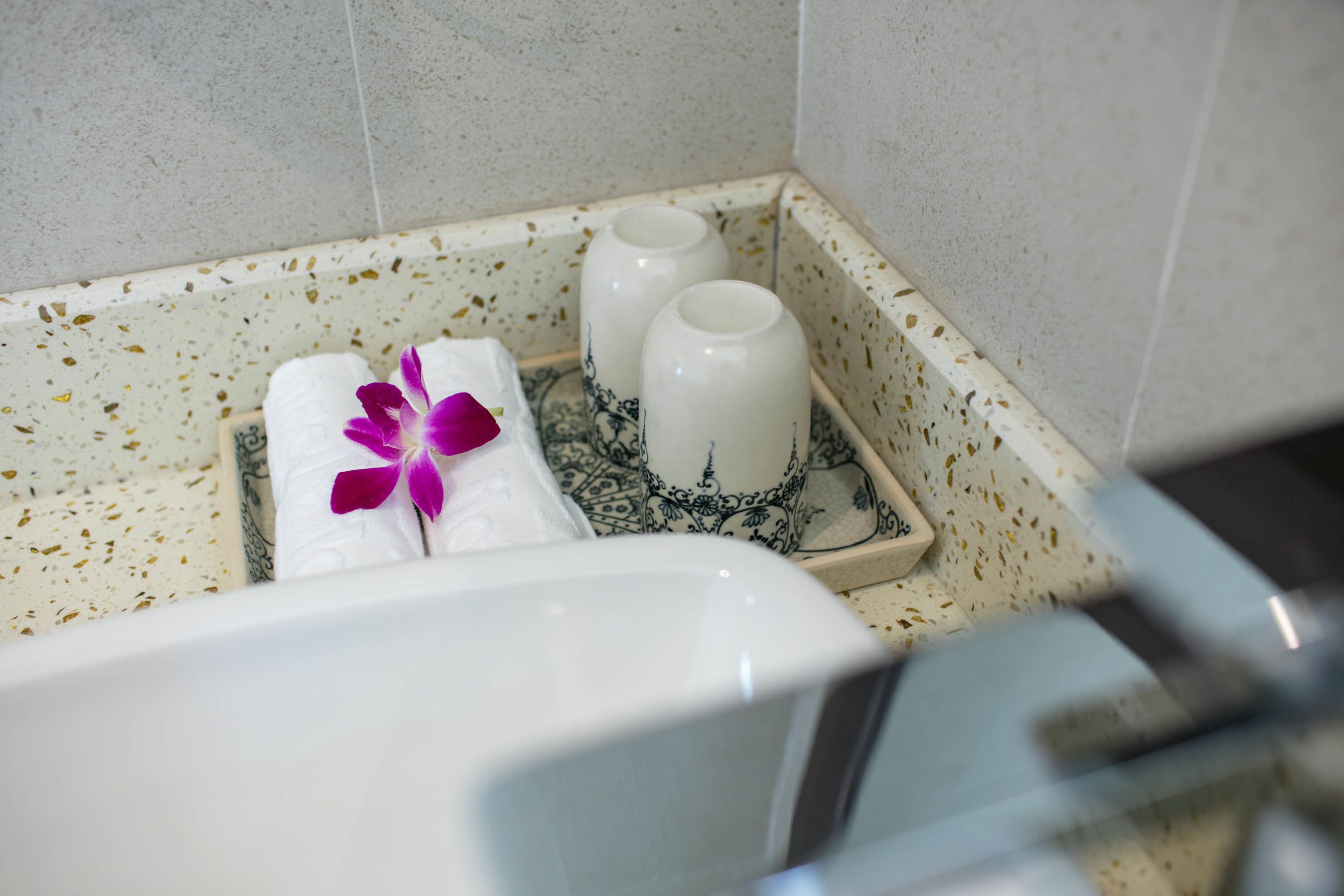 free toiletries, hair dryer, slippers, bidet