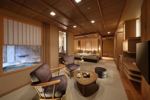 Japanese Western Style Twin Room with Private Hot Spring Bath and Higher View,Non Smoking (Shuhokan) | In-room safe, iron/ironing board, free WiFi