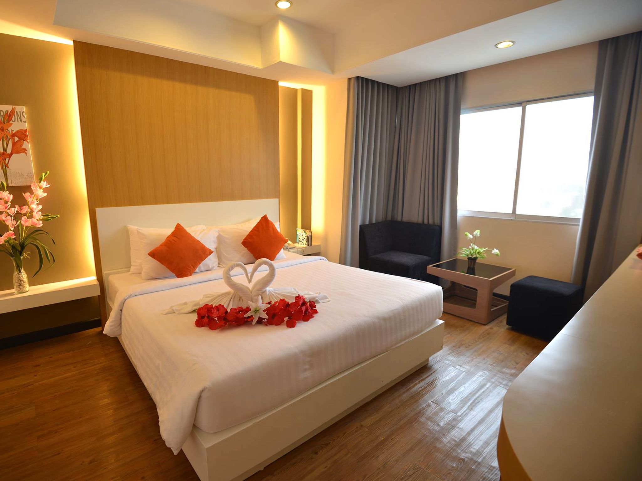 Deluxe kamer | Luxe beddengoed, een kluis op de kamer, extra bedden (toeslag)