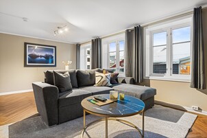 Superior Apartment, 1 Queen Bed with Sofa bed | Living area | Flat-screen TV, DVD player