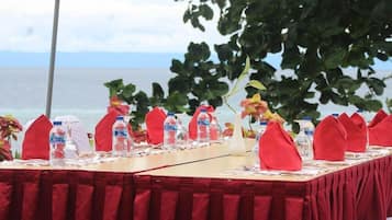 Outdoor banquet area