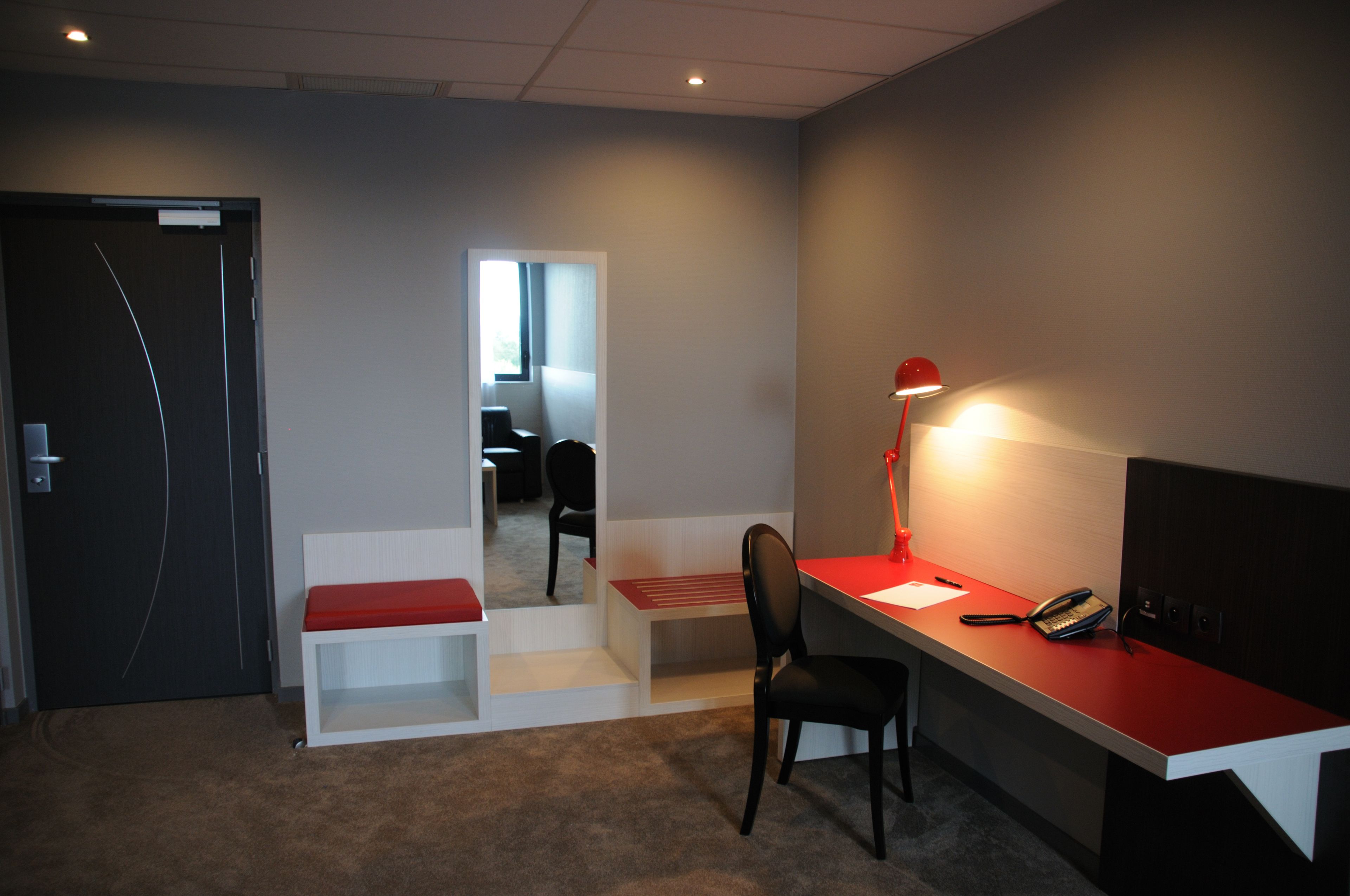 premium bedding, individually decorated, desk, blackout curtains