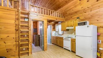 Cabin, Non Smoking, Kitchen (Linens Not Provided, No Pets ) | Living area | Flat-screen TV