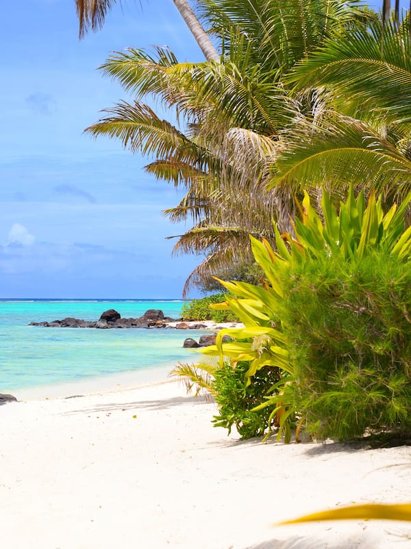 On the beach, white sand, beach towels, snorkeling
