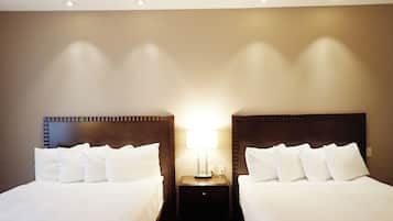 Room, 2 Queen Beds, Non Smoking | Down comforters, desk, laptop workspace, blackout drapes