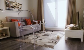 Two-Bedroom Apartment with Terrace | Living area | Plasma TV