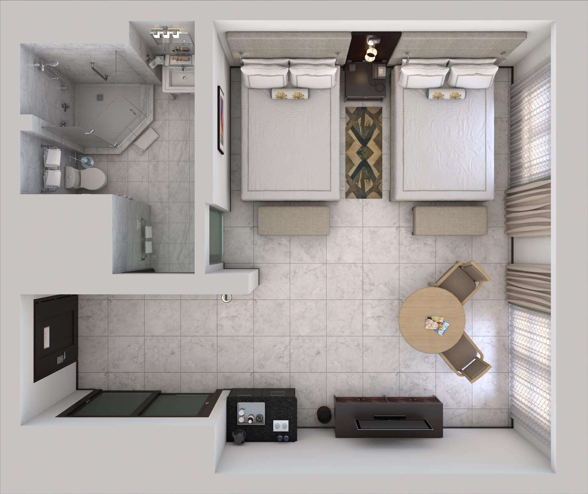 Room, 2 Queen Beds, Ocean View, Tower