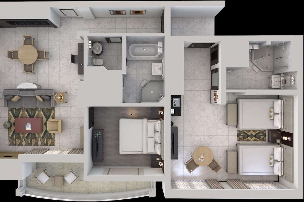 1 habitación, ropa de cama de alta calidad y colchones con pillow-top