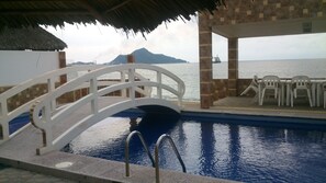 Outdoor pool, open 9:30 AM to 9:00 PM, pool loungers - Hotel Albatros (Manzanillo)