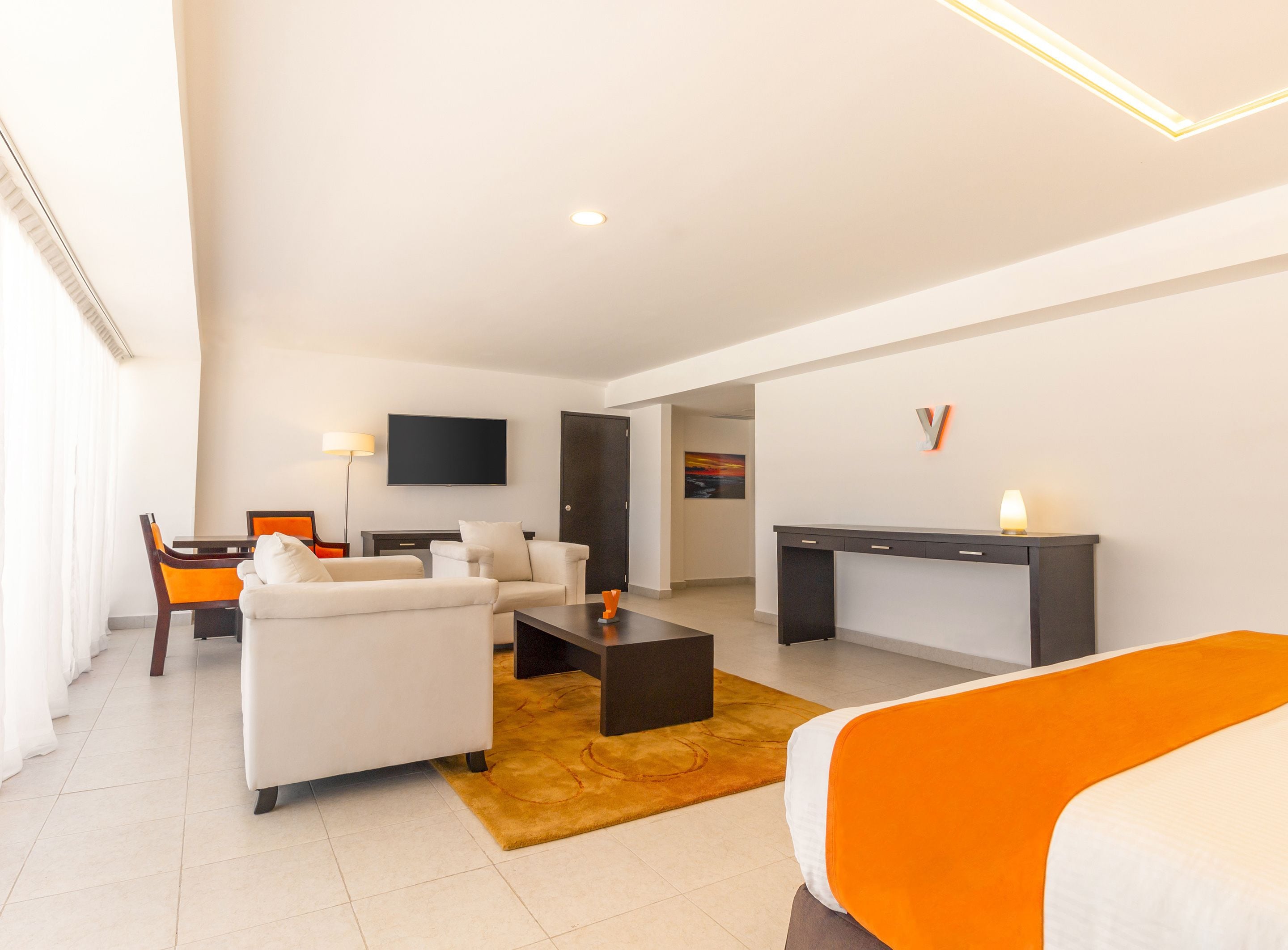 master suite | in-room safe, desk, laptop workspace, iron/ironing board