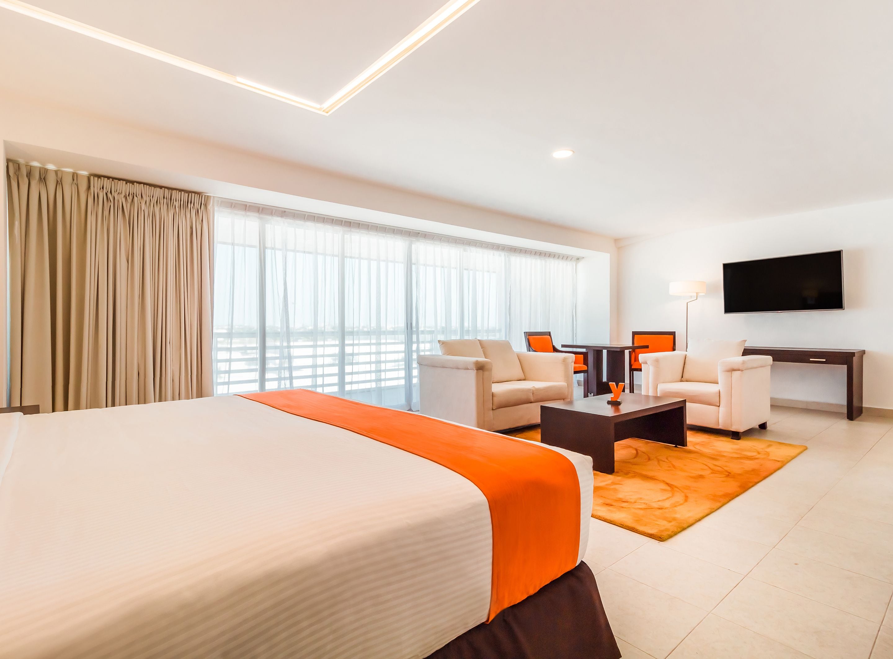 master suite | in-room safe, desk, laptop workspace, iron/ironing board